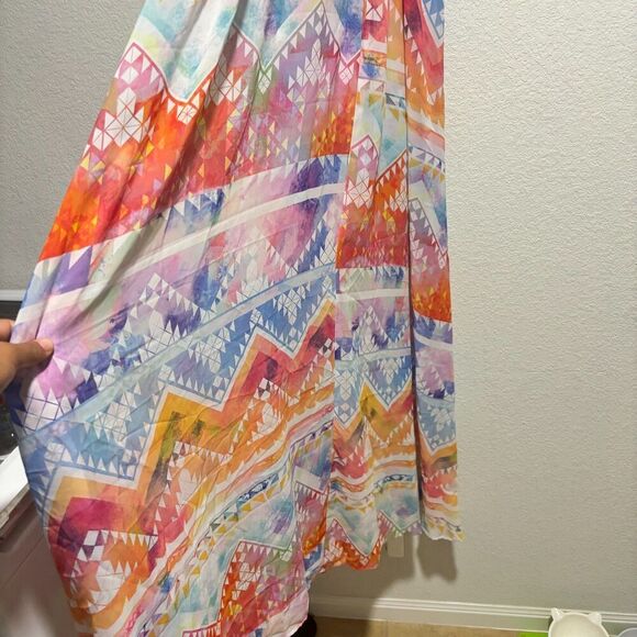 Show Me Your MuMu Womens Multi Side Slit Bronte Salvation Mountain Maxi Dress M - Picture 7 of 11